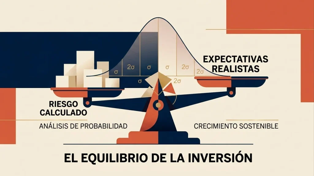 Composición editorial sobria con balanza y libreta — portada de la guía «ganar dinero real».